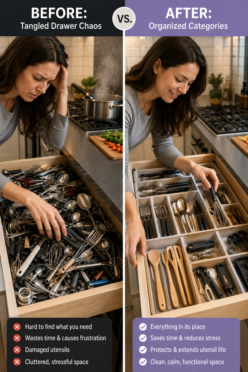 Kitchen Junk Drawer Chaos? This One Simple System Organizes Everything