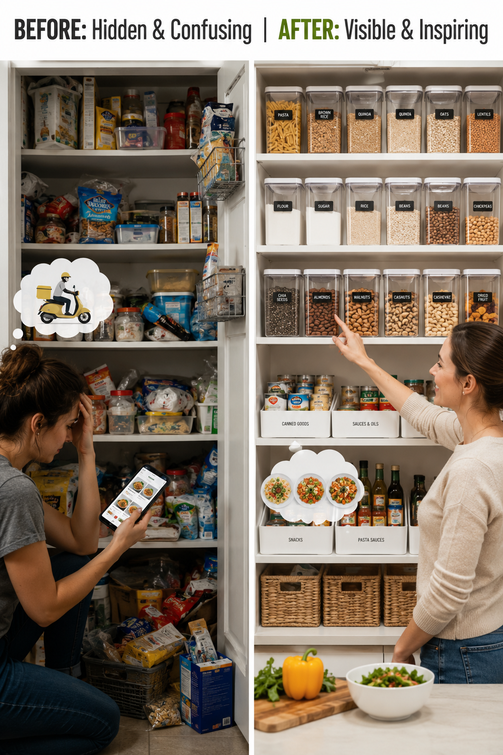 I Don't Know What To Eat" Disappears When Your Pantry Is Organized Like This