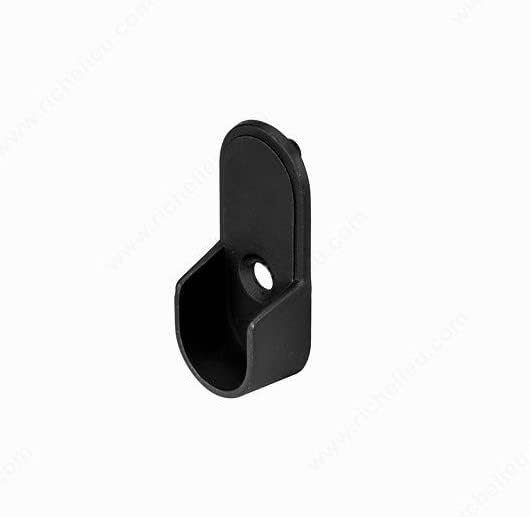 Closet Rod Kit - Oval Rod, 92 inch (2337mm) long with 6 end caps and center support. (Matte Black)