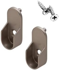 Closet Rod Kit - Oval Rod, 92 inch (2337mm) long with 6 end caps and center support. (Matte Nickel)