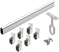 Closet Rod Kit - Oval Rod, 92 inch (2337mm) long with 6 end caps and center support. (Chrome)
