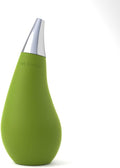 Kitchen Bathroom Counter top Squeezable Soap Dispensers Tear Drop Shape Bottle (Green, ~7oz)