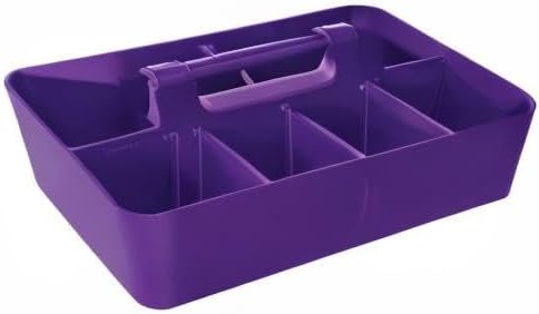 8 Compartments DIY Dividers,Large caddy, Multi Purpose, Simple, Portable, Stackable, Modern Solution for School, Office,MADE IN USA (Royal Purple)