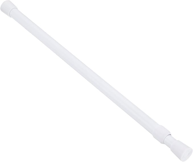 uxcell Tension Curtain Rod, Adjustable 20 to 35 inches, 0.75" Dia White Spring Tension Rod No Drilling Expandable Tension Rod for Doorway, Kitchen