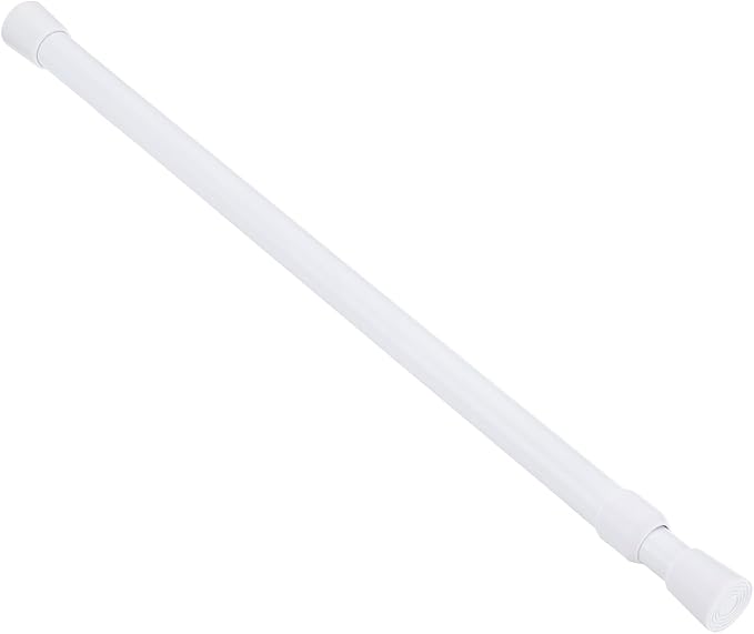 uxcell Tension Curtain Rod, Adjustable 28 to 47 inches, 0.75" Dia White Spring Tension Rod No Drilling Expandable Tension Rod for Doorway, Kitchen