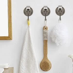 Wreath Hanger, Black-Plated Polished Super Suction for Glass Window, Kitchen, Bathroom and Restroom, 6 Pack, ABS Plastic