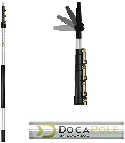 DOCAZOO DOCA Gardening Tools 6-24 Ft - Extension Pole for Tree Trimming, Fruit Picker, Roof Rake for Leaves - Fruit Picker