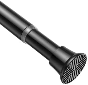 Tension Curtain Rod,31-62 Inches Black Shower Rod | No Drilling Installation,11 lbs Max Load,7/8inch Spring Rod Diameter, Adjustable for Doorway, Closet, Kitchen,Bathroom