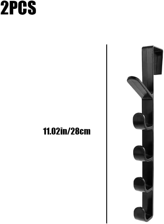 2Pcs Over The Door Hat Rack, 5 Layer Hanging Organizer Hooks for Closet | ABS door hanger rack for hats, bags, coats and towels, ideal for bedroom, bathroom and space saving storage