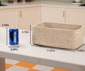 OIASKET 6 Pack Storage Baskets for Shelves, Small Baskets for Shelves, Cute Decorative Storage Bins, Organizer Basket for Gifts Empty, 11.8''Lx7.8''Wx4.7''H-Brown