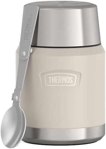 THERMOS, Stainless Steel Food Jar with Spoon, 16 Ounces, Sandstone