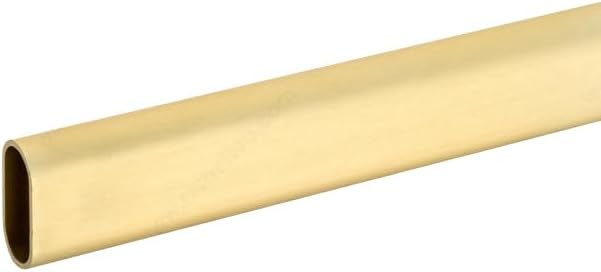 Closet Rod Kit - Oval Rod, 92 inch (2337mm) long with 6 end caps and center support. (Matte Brass)