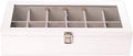 Large Solid Wood Storage Box with 12 Compartments & Glass Lid - Versatile Organizer for Home & Office, Ideal for Crafts, Toys, and Accessories