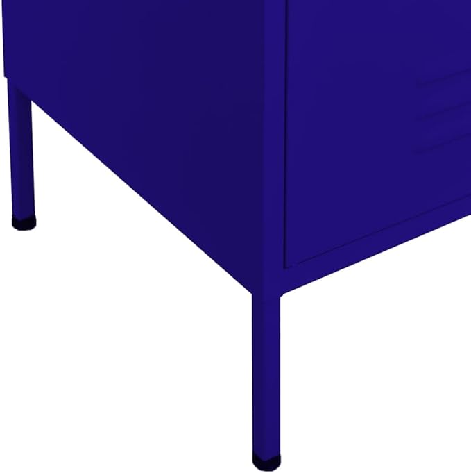Navy Blue Steel Storage Cabinet with Adjustable Shelves and Sliding Doors, 79.3 Gallon Capacity Medium Cabinet for Home Office or Living Room, Durable Steel Construction