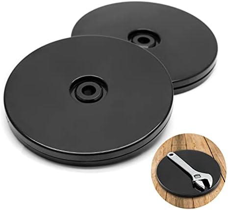 Jersvims 6 Inch Acrylic Turntable Platter, Black, 2Pcs | Round Rotating Plate, For Kitchen Pantry Cabinet Desk Rack, Turntable Organizer, Spice Cake Cookie Decorating