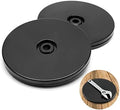 Jersvims 6 Inch Acrylic Turntable Platter, Black, 2Pcs | Round Rotating Plate, For Kitchen Pantry Cabinet Desk Rack, Turntable Organizer, Spice Cake Cookie Decorating