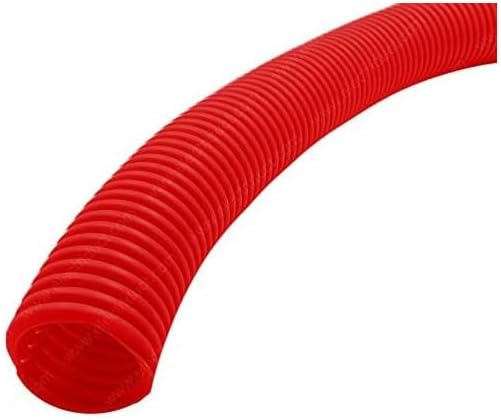 Electriduct Split Wire Loom Tubing Polyethylene Corrugated Flexible Conduit - 1/2" Nominal Size - 100 Feet - Red