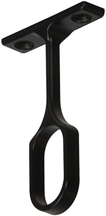 Closet Rod Kit - Oval Rod, 92 inch (2337mm) long with 6 end caps and center support. (Matte Black)