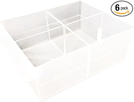 Dividers for Akro-Mils 20702 Large Drawer, 4 Section, Pack of 6 (Large Drawer, Old Style)