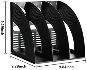 Marte Vanci 2 Pcs Magazine File Holder Book Desktop Organizer Plastic Storage Sturdy Vertical 3 Section Folder (Black)