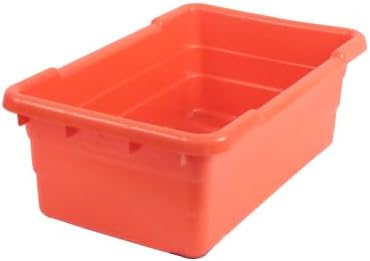 ULTRASOURCE Food Approved Bus Totes/Meat Lug (4 Totes and 4 Frosted Lids, Orange)