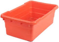 ULTRASOURCE Food Approved Bus Totes/Meat Lug (4 Totes and 4 Frosted Lids, Orange)