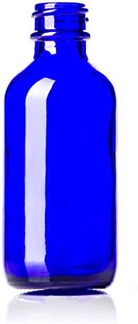 Cobalt Blue Glass Spray Bottle (2 oz, 4 pk) with BONUS Waterproof Labels, Fine Mist Sprayer