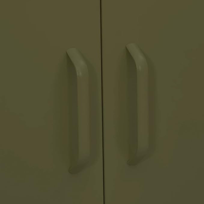 Olive Green Steel Storage Cabinet with Adjustable Shelf and Pull-Out Drawers, Durable Metal Organizer for Home Office, 31.5 x 13.8 x 40.0 Inches