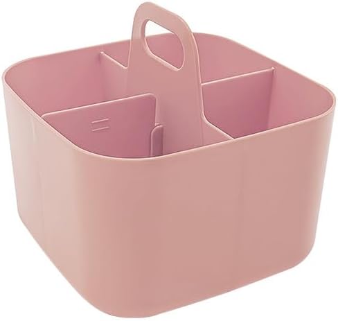 Stackable Portable Handheld Organiser,Multi-Purpose Desktop Divider Organiser Basket For Crafts Or School Supplies Desk,Office,Stationery Pencil Holder,Dorm Room(Pink)