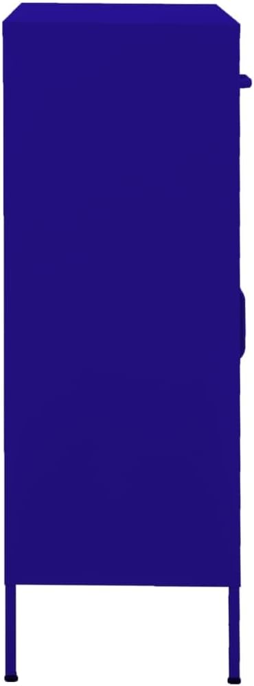 Navy Blue Steel Storage Cabinet with Adjustable Shelves and Sliding Doors, 79.3 Gallon Capacity Medium Cabinet for Home Office or Living Room, Durable Steel Construction