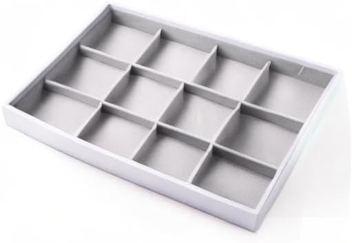 Oirlv Leather 12-Grid Jewelry Tray White | Removable Grid Inserts, Versatile Necklace/Pendant Storage