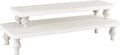 Ikee Design 2 Pcs Set Wooden Display Riser, Cupcake Dessert Display Riser, Countertop Centerpiece Dessert Serving Stand, Artificial Plant Stand for Garden Decor, Wash White Color
