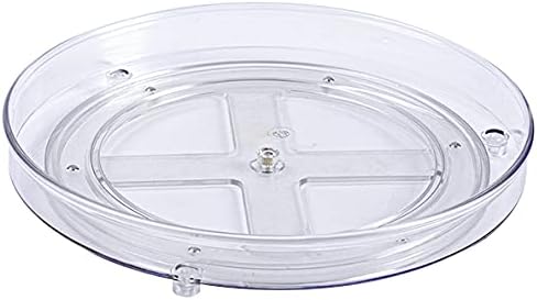 Lazy Susan Rotating Kitchen Turntable Food Storage Spinning Organizer Container for Countertop, Cabinet, Pantry, Fridge, Cupboard, Vanity, Office, Baking Supplies, Spices, Condiments - 10.5" Clear