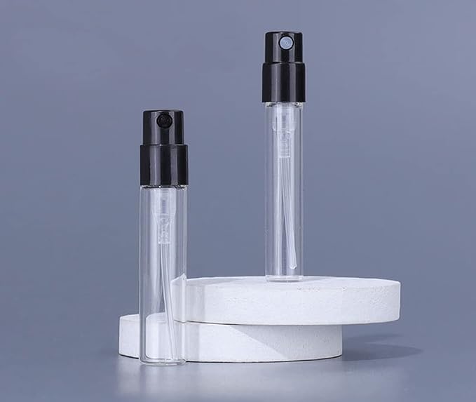 Mini Perfume Travel Refillable Bottle Cologne Sample Pocket Small Empty Glass Spray Bottles Travel Size Atomizer Bottle (50Pack-1.5ML)