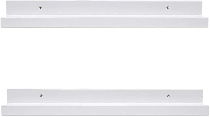 AZSKY 24 Inch Picture Ledge Shelf Floating Shelves Wall Mounted Set of 2 White