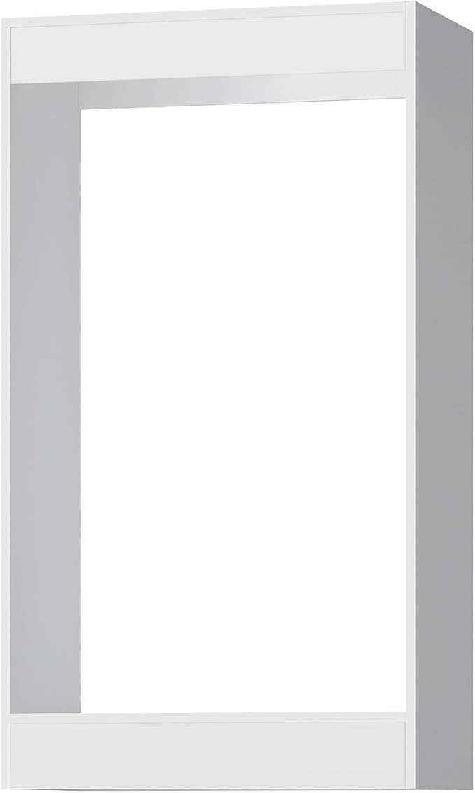 ROOMTEC 28.5" Double Hanging Closet Unit, Modular Closet System with Hanging Rod, Wardrobe Organizer for Bedroom or Walk-in Closet, Wall Mounted, Customizable Clothes Storage Unit, White