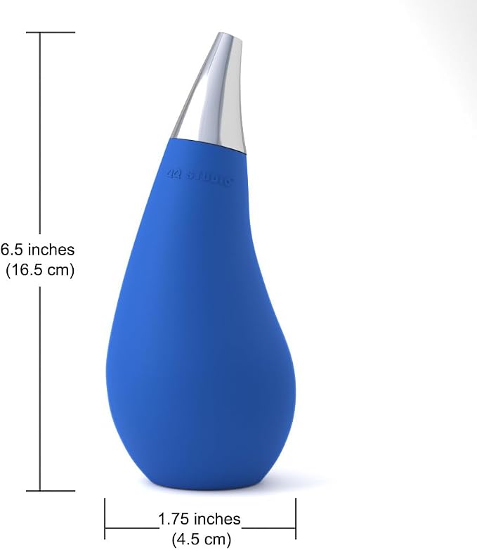 Kitchen Bathroom Counter top Squeezable Soap Dispensers Tear Drop Shape Bottle (Blue, ~7oz)