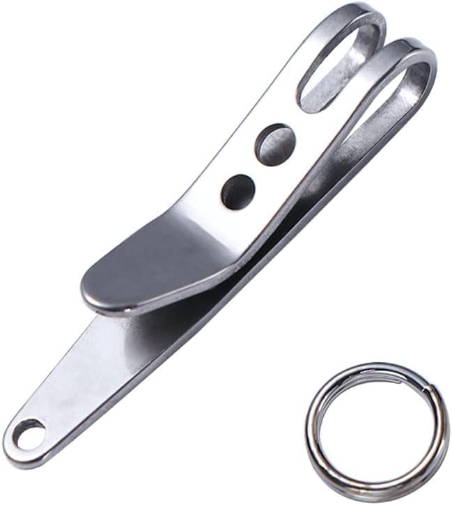 Silver Pocket Bag Suspension Clip Stainless Steel Bag Waist Belt Hanging Clip Mini Metal Key Buckles Portable Pocket Clips Outdoor Gadgets