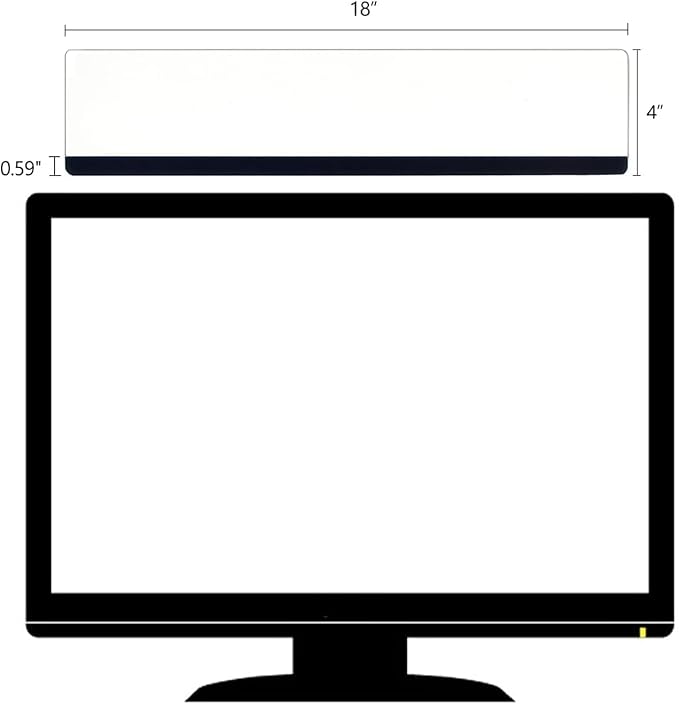 2 Pieces Monitor Memo Board Top Mount,18“ Monitor Sticky Note Holder,Universal Transparent Sticky Notes Memo Pad,Sticky Boards,Message Board for Computer Monitors
