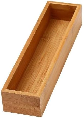 YBM Home Bamboo Drawer Organizer Storage Box for Kitchen Drawer, Junk Drawer, Office, Bedroom, Children Room, Craft, Sewing, and Bathroom, 6 Pack 3x12x2 inch