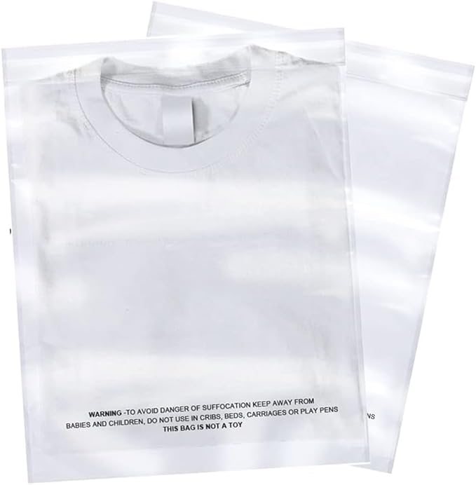 The Elixir Packaging 00 Count 11 x 14 Clear Poly Bag with Suffocation Warning Reclesable Transparent Plastic Tote Backpack Mailer Bag, Food Grade Material, 1.5 Mil Thickness