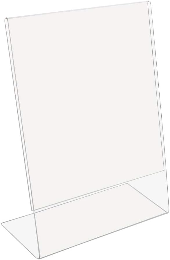 SOURCEONE.ORG 8.5 x 11 Thick Acrylic Slant Back Sign Holder, Ad Frame, Picture Frame, Clear sign holder, Acrylic flyer holder for Business, Office, Events, Trade Shows, Museums, Retail Stores (3 Pack)