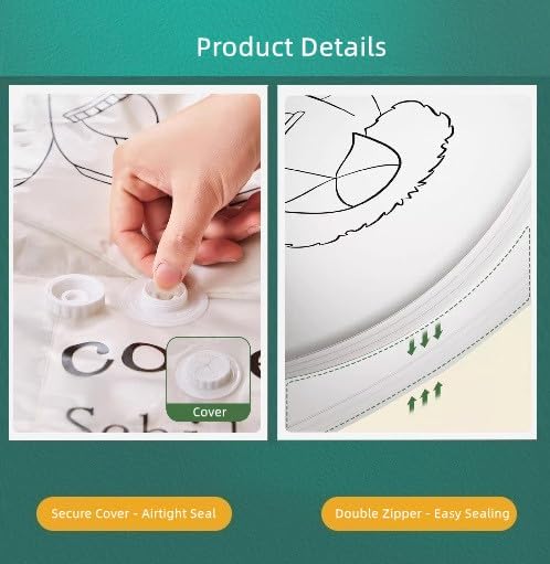 Hanging Vacuum Space Saver Bags 6 Pack, Closet Organizer Storage Bags, Vacuum Seal Clear Bags for Clothes, Suits, Dress or Jackets