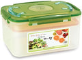 e-jen Premium Kimchi, Sauerkraut Container Probiotic Fermentation with Inner Vacuum Lid (Earthenware Green, 2.9 gal/ 11L)