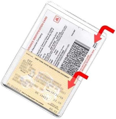 StoreSMART Clear Auto Insurance and Registration Card Holder - Single Pack | Dual-Pocket 4″ × 5⅝″ Protector Durable Vinyl Wallets for Vehicle Car, Insurance Cards, Business Cards, IDs, Organizers