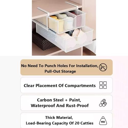 Double Layer Pull-Out Baskets for Closet, Wire Mesh Drawer Storage Organizers, Ideal for Home Cabinet Organization and Efficient Space Saving Solutions.