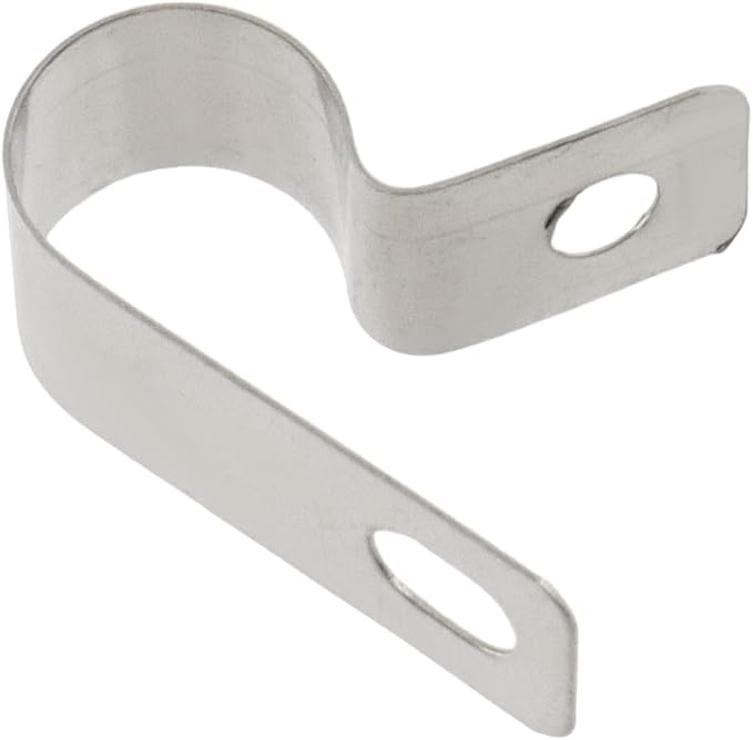 Antrader Stainless Steel Wire Fence Clips,Fencing Mounting Clips with Screw | 10mm/0.39" Cable Clamps,Nickel-Plated and Rust-Resistant,Wire Clips Cord Clamp