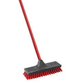 Libman Commercial 547 Floor Scrub, Steel Handle, 10.5" Wide, Red and Black (Pack of 6)