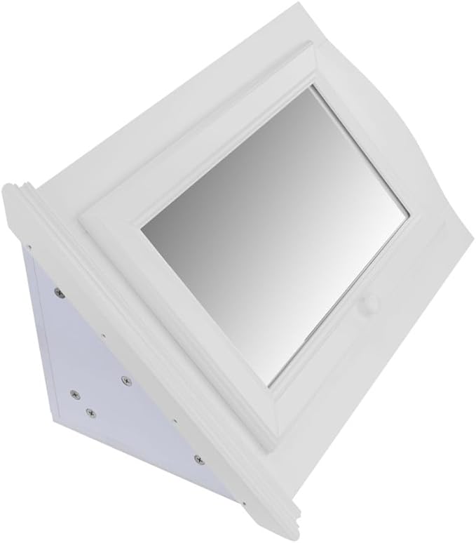 Renovators Supply Manufacturing White Corner Wall Mount Medicine Cabinet with Mirror Wooden Bathroom Storage 27 X 20 Inches Double Shelf Storage Cabinet Pre-Assembled with Hardware