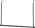 SUTINE Closet Rods for Hanging Clothes, Adjustable Metal Closet Extender Hanging Rod, Space-Saving Closet Rod Extender Clothes Hanging Bar, Closet Poles for Hanging Clothes (Black, 31.5-47.2 IN)